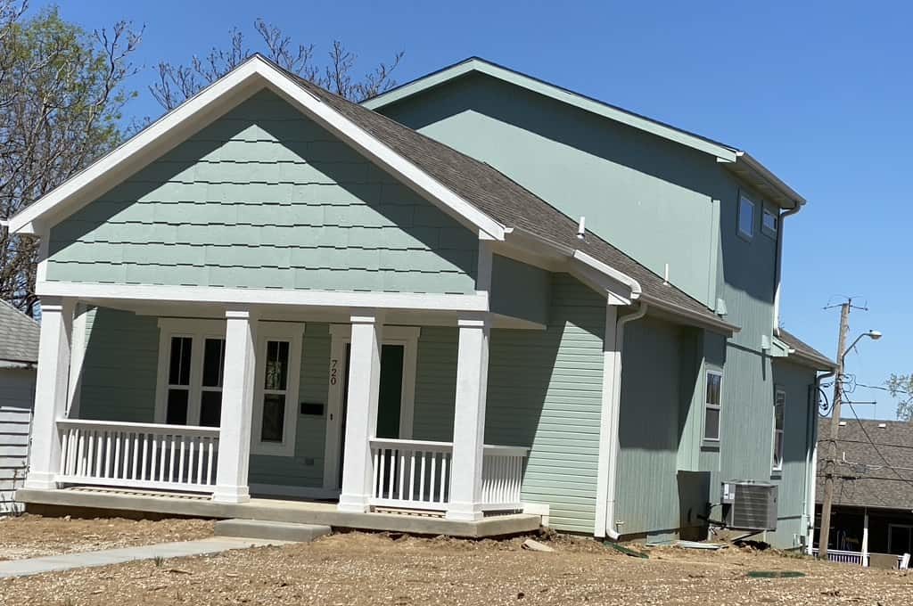 Home on Everett Street Painted Blue